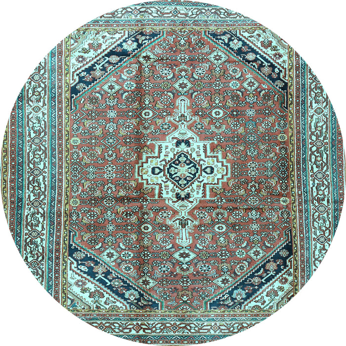 Round Persian Light Blue Traditional Rug, tr3635lblu