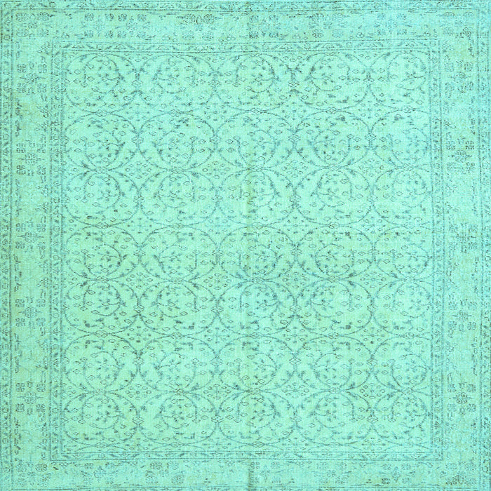 Square Machine Washable Persian Light Blue Traditional Rug, wshtr3636lblu