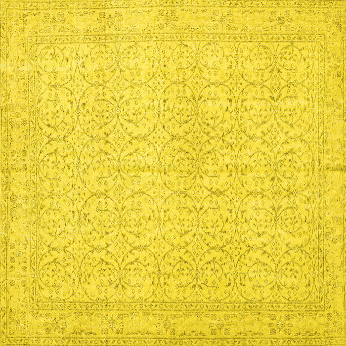Square Persian Yellow Traditional Rug, tr3636yw