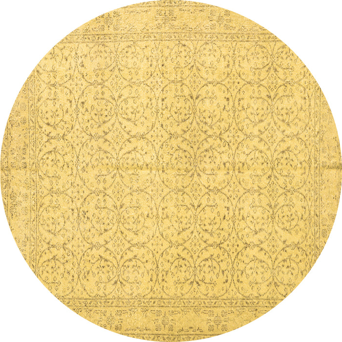 Round Machine Washable Persian Brown Traditional Rug, wshtr3636brn