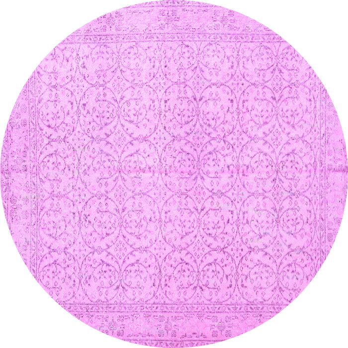 Round Machine Washable Persian Purple Traditional Area Rugs, wshtr3636pur