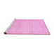 Sideview of Machine Washable Persian Pink Traditional Rug, wshtr3636pnk