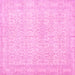 Square Persian Pink Traditional Rug, tr3636pnk