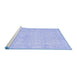 Sideview of Machine Washable Persian Blue Traditional Rug, wshtr3636blu