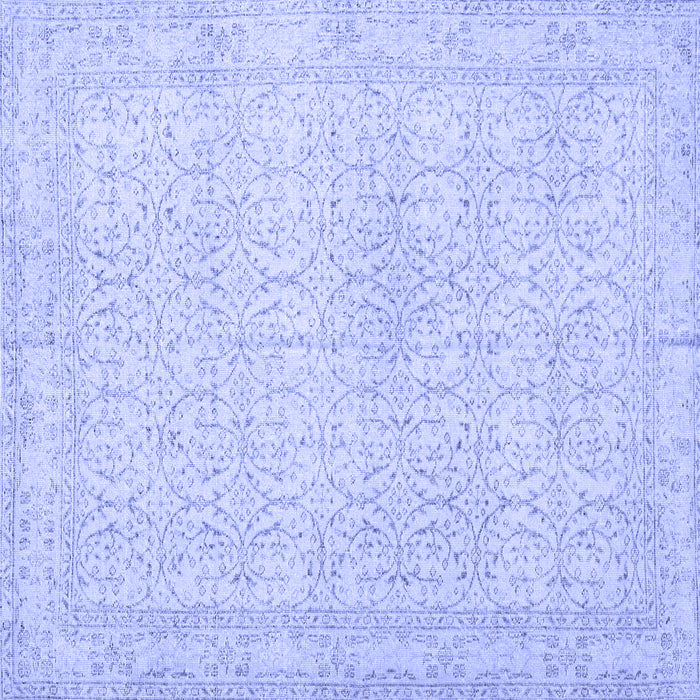 Square Machine Washable Persian Blue Traditional Rug, wshtr3636blu
