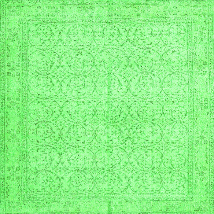 Round Machine Washable Persian Green Traditional Area Rugs, wshtr3636grn