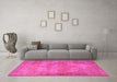 Machine Washable Persian Pink Traditional Rug in a Living Room, wshtr3637pnk