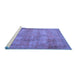 Sideview of Machine Washable Persian Blue Traditional Rug, wshtr3637blu