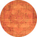 Square Persian Orange Traditional Rug, tr3637org