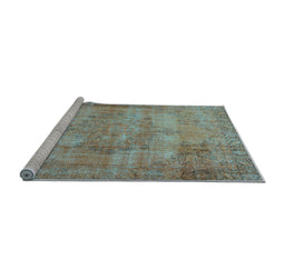 Sideview of Machine Washable Persian Light Blue Traditional Rug, wshtr3637lblu
