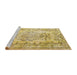 Sideview of Machine Washable Traditional Chrome Gold Yellow Rug, wshtr3638