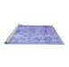 Sideview of Machine Washable Persian Blue Traditional Rug, wshtr3638blu