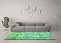 Machine Washable Persian Turquoise Traditional Area Rugs in a Living Room,, wshtr3638turq