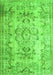 Serging Thickness of Machine Washable Persian Green Traditional Area Rugs, wshtr3638grn