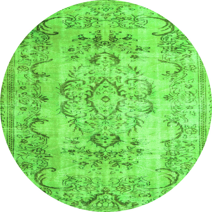 Square Persian Green Traditional Rug, tr3638grn