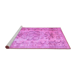 Sideview of Machine Washable Persian Purple Traditional Area Rugs, wshtr3638pur