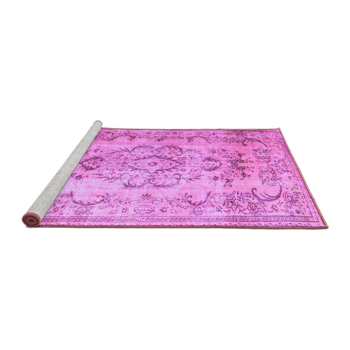 Sideview of Machine Washable Persian Purple Traditional Area Rugs, wshtr3638pur