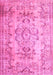 Machine Washable Persian Pink Traditional Rug, wshtr3638pnk