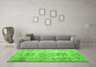 Machine Washable Persian Green Traditional Area Rugs in a Living Room,, wshtr3638grn