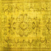 Square Persian Yellow Traditional Rug, tr3638yw