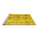 Sideview of Machine Washable Persian Yellow Traditional Rug, wshtr3638yw