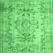 Square Machine Washable Persian Emerald Green Traditional Area Rugs, wshtr3638emgrn