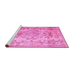Sideview of Machine Washable Persian Pink Traditional Rug, wshtr3638pnk