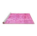 Sideview of Machine Washable Persian Pink Traditional Rug, wshtr3638pnk