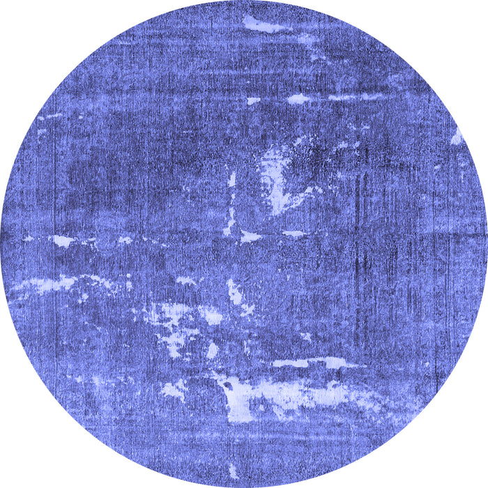 Round Machine Washable Persian Blue Traditional Rug, wshtr3639blu