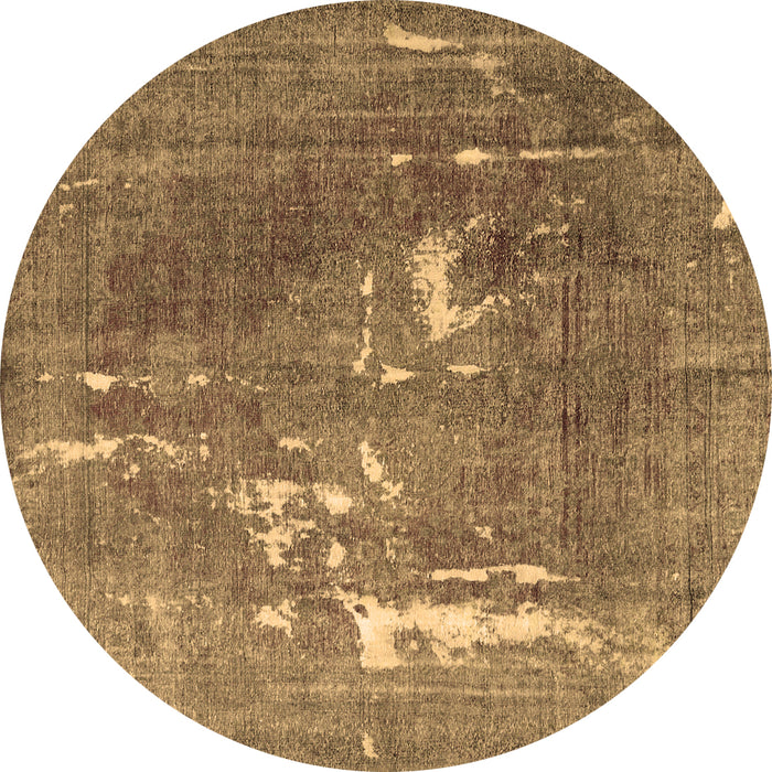 Round Persian Brown Traditional Rug, tr3639brn