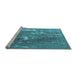 Sideview of Machine Washable Persian Light Blue Traditional Rug, wshtr3639lblu