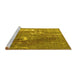 Sideview of Machine Washable Persian Yellow Traditional Rug, wshtr3639yw