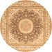 Square Medallion Orange Traditional Rug, tr363org