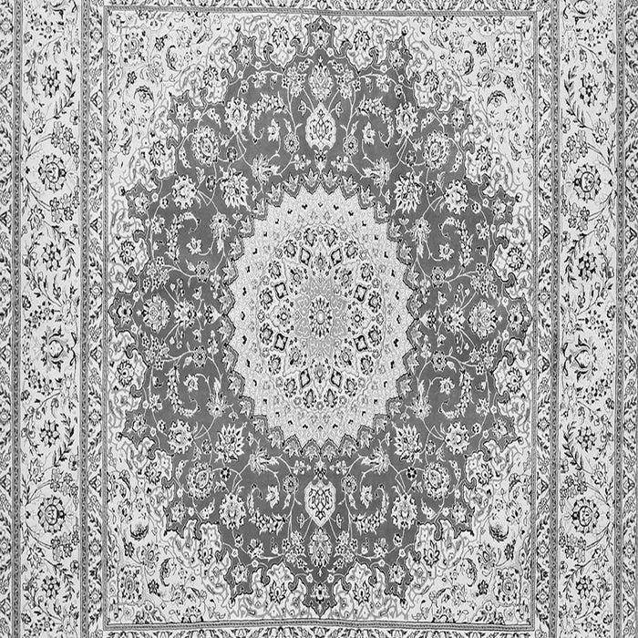 Serging Thickness of Machine Washable Medallion Gray Traditional Rug, wshtr363gry