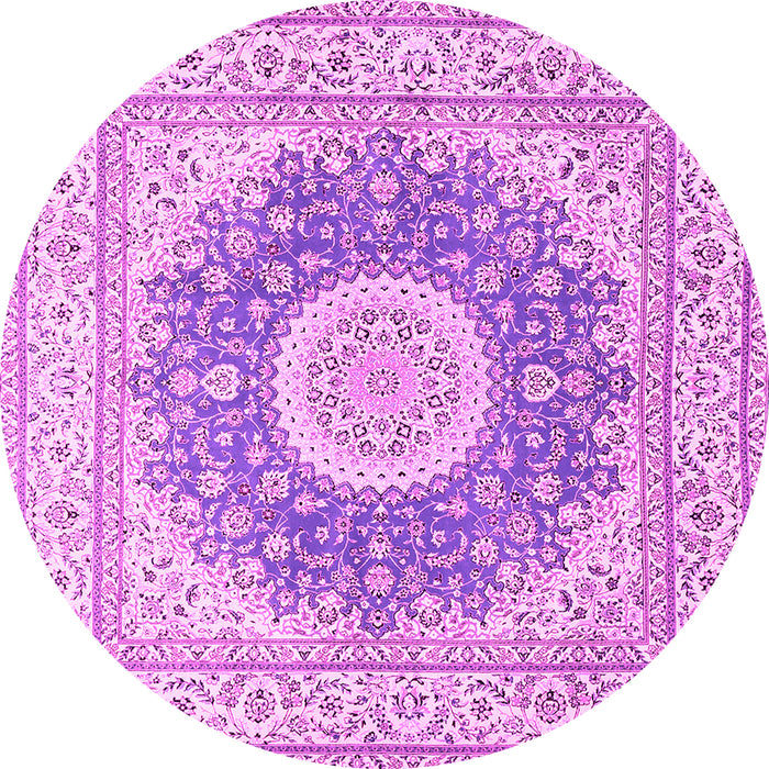 Round Medallion Pink Traditional Rug, tr363pnk