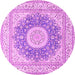 Round Medallion Pink Traditional Rug, tr363pnk