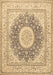 Machine Washable Medallion Brown Traditional Rug, wshtr363brn