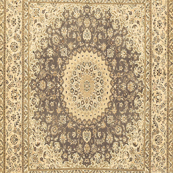 Machine Washable Medallion Brown Traditional Rug, wshtr363brn