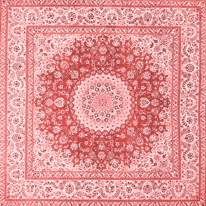Machine Washable Medallion Red Traditional Rug, wshtr363red
