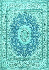 Medallion Turquoise Traditional Rug, tr363turq