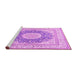 Sideview of Machine Washable Medallion Pink Traditional Rug, wshtr363pnk