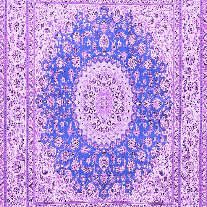 Machine Washable Medallion Purple Traditional Area Rugs, wshtr363pur