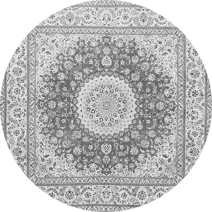 Machine Washable Medallion Gray Traditional Rug, wshtr363gry