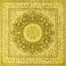 Square Medallion Yellow Traditional Rug, tr363yw