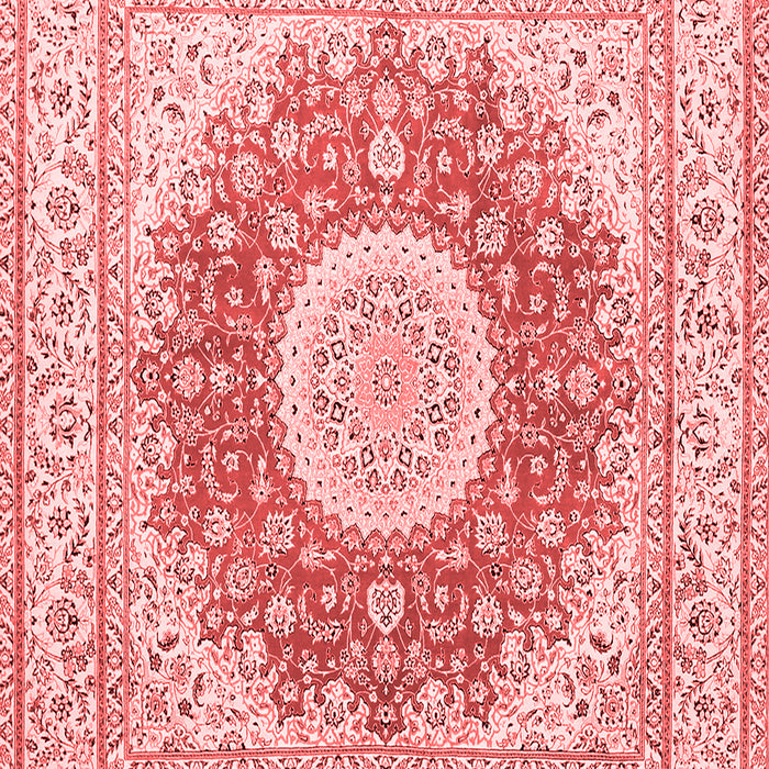 Machine Washable Medallion Red Traditional Rug, wshtr363red