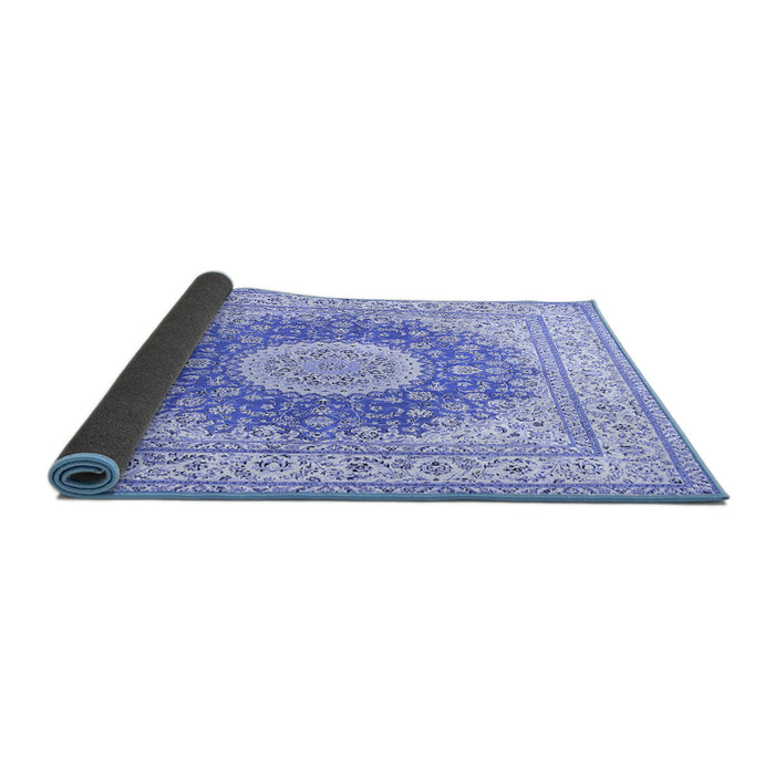 Sideview of Medallion Blue Traditional Rug, tr363blu