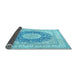 Sideview of Medallion Light Blue Traditional Rug, tr363lblu