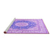 Sideview of Machine Washable Medallion Purple Traditional Area Rugs, wshtr363pur