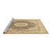 Sideview of Machine Washable Medallion Brown Traditional Rug, wshtr363brn