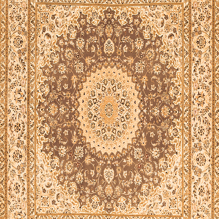 Serging Thickness of Machine Washable Medallion Orange Traditional Area Rugs, wshtr363org